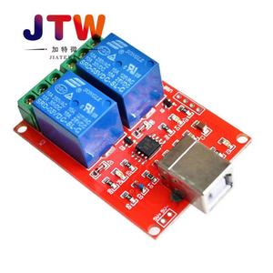JTW 2 ช่อง 5V โมดูลรีเลย์การสลับคอมพิวเตอร์ควบคุมผ่าน USB พร้อมเทอร์มินัลแบบสกรู - Product Image 1