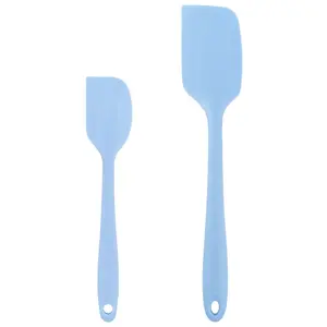 Spatule de cuisine en caoutchouc résistant à la chaleur avec logo personnalisé 2 pièces ensemble de spatules en silicone antiadhésif sans BPA pour la cuisson