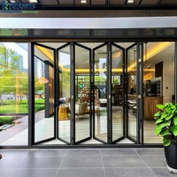 Porte pliante en aluminium de qualité supérieure, porte pliante robuste pour magasin et séparation de salon