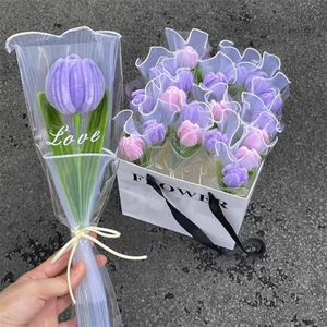 YOPIN-7688 Limpiapipas de <span class=keywords><strong>Tulipanes</strong></span> con Varilla Retorcida, Flores Hechas a Mano, Decoración del Hogar, Regalo Creativo de Graduación - Product Image 4