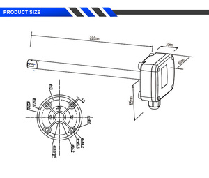 מד רוח Hj Plug-in עם צג תצוגה 485 <span class=keywords><strong>4</strong></span>-<span class=keywords><strong>20mA</strong></span> יחידת מהירות רוח m/s ו-km/h - Product Image 3