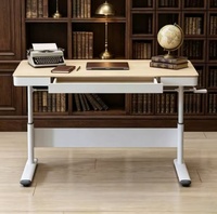 Bureau ergonomique réglable en hauteur avec tiroir de rangement, construction métallique robuste, idéal pour le télétravail et les étudiants