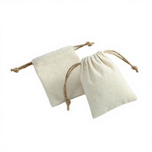 Bolsa de Algodón con Cordón y Logotipo Personalizado, con Etiqueta Serigrafiada, Tamaño Grande - Product Image 3