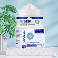 Crème Visage Liftante et Raffermissante aux Peptides de Champignons Fermentés, PDRN et ADN de Saumon pour Peaux Sensibles, Soutien de la Barrière Cutanée et Réparation des Cicatrices d'Acné