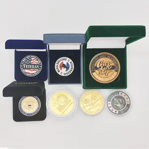 Doppio lato antico argento americano moneta d'onore personalizzata 3D metallo spin sfida monete con scatola di imballaggio