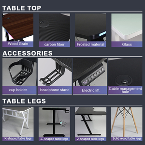 Wholesale Black Gaming Desk Office <strong>Computer</strong> Gaming <strong>Table</strong> Office Desk With Cup Holder WS4074 - Product Image 3