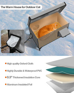 Unzerstörbares beheiztes Katzen haus für den Außenbereich Wasserdichter, sicherer Katzen schutz im Freien mit Heizung für Katze - Product Image 2