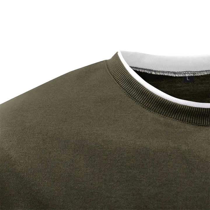 Casual Versatile Youth Handsome Heavy Cotton T-Shirt Round Neck Solid Color Long Sleeve T-shirt Custom T Shirt