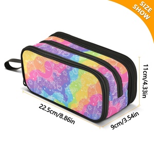 กล่องดินสอสีสันสดใสแบบขายส่ง รับทำตามสั่ง อุปกรณ์เครื่องเขียน ของขวัญสำหรับเด็กหญิง เด็กชาย กล่องดินสอสองชั้น - Product Image 3