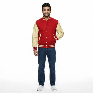 High Quality Varsity <b>Jacket</b> <b>Men</b> Chenille Embroidery Leather <b>Jacket</b> Custom <b>Baseball</b> Letterman CollegeBaseballjacket <b>for</b> <b>men</b> - Product Image 1