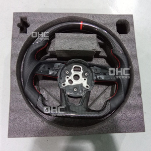 Volant en fibre de carbone véritable en stock aux États-Unis pour <span class=keywords><strong>Audi</strong></span> A3 A4 <span class=keywords><strong>A5</strong></span> 2016-2020/ Rs3 Rs4 Rs5 2017-2020/ S3 S4 S5 2016-2020 avec garniture - Product Image 6