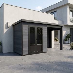 Casetta da Giardino Moderna Serie Multi D in WPC con Protezione UV, Vetro Robusto di Grado Antiproiettile, Temperatura Costante, Facile Installazione - Product Image 1