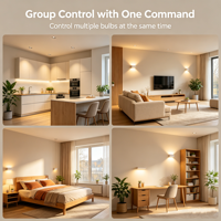Bombilla LED Inteligente GU10 CW 4.5W 400LM con Lente, Certificación CE ERP, Compatible con Tuya Wifi, Control por Aplicación Alexa y Google, Regulable, para el Hogar