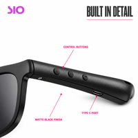 Lunettes audio intelligentes IA, lunettes de soleil, commande vocale, enregistrement de réunions