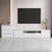 Ensemble de meubles de salon modernes : Meuble TV, armoire TV, meuble de rangement latéral en bois, table basse