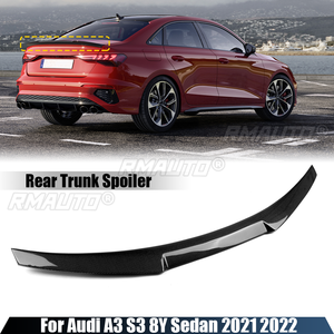 Alerón Trasero para Audi A3 Sline S3 RS3 8Y Sedán 2021-2023, Estilo M4, Negro Brillante, para Maletero - Product Image 1