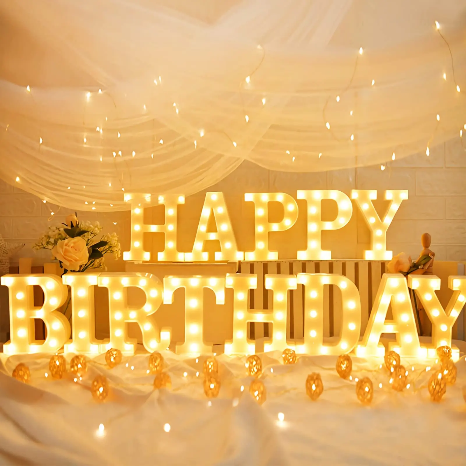 Birthday Events Number Illuminated Led Bulb Marquee Letters