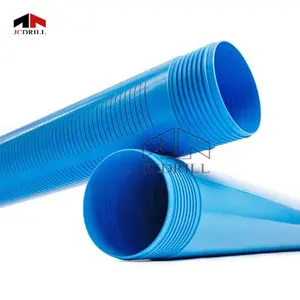 Revestimiento de tubería de PVC de perforación de pozo de agua, pantalla de tubo de revestimiento de pvc para perforación de pozo con conexión de rosca