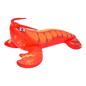 Disesuaikan PVC merah balon kolam renang lobster pelampung pelampung plastik tahan lama blow up pesta air mainan tunggangan untuk anak-anak dewasa