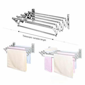 Precio <span class=keywords><strong>barato</strong></span> <span class=keywords><strong>tendedero</strong></span> montado en la pared estantes de Torre toalleros plegables telescópico para baño supermercado OEM - Product Image 1