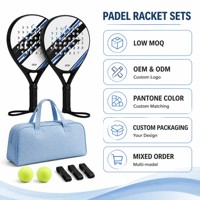 Ensemble de raquettes de padel en fibre de carbone hybride, lot de 2 avec 2 balles et sac de transport pour entraînement avancé