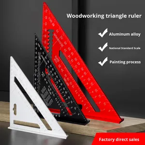 Sınır Ötesi Markasız Ahşap İşleme Üçgen Cetveli Alüminyum Alaşımlı Özel Dik Açılı 7 İnç Metrik 45 ve 90 Derece - Product Image 3