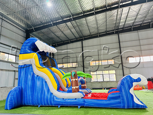 Hot bán cây cọ <span class=keywords><strong>18</strong></span> <span class=keywords><strong>ft</strong></span> bouncy nhà đại dương sóng Inflatable trượt nước - Product Image 4
