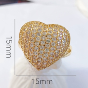 JML all'ingrosso di alta qualità di lusso da donna 14K Oro cuore anello Joyera De Oro Laminado Anillo fatto in ottone regalo perfetto <span class=keywords><strong>per</strong></span> i più amati - Product Image 2