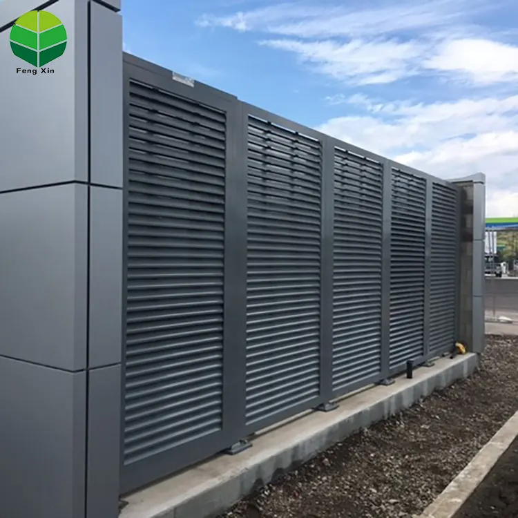 Kebun Kebun Mudah Dirakit Keamanan S Logam Aluminium Slat Pagar Dinding Batas Pagar Teralis Tanpa Gali Pagar Aluminium