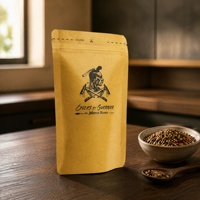 Op maat gedrukte biologisch afbreekbare staande pouches van bruin kraftpapier met PLA-laag en ziplock sluiting voor thee, gedroogd fruit en beef jerky