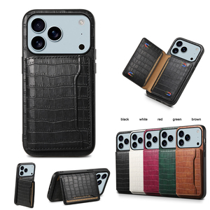 Étui portefeuille de luxe en cuir PU Denior 2-en-1 pour iPhone 17 Pro <span class=keywords><strong>avec</strong></span> <span class=keywords><strong>porte</strong></span>-cartes et support, incluant protection de l'appareil photo - Product Image 5