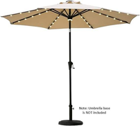 Parasol solaire LED Uplion en acier de 2,7 m avec 32 lumières, inclinable et à manivelle, mobilier d'extérieur moderne pour parcs et cours