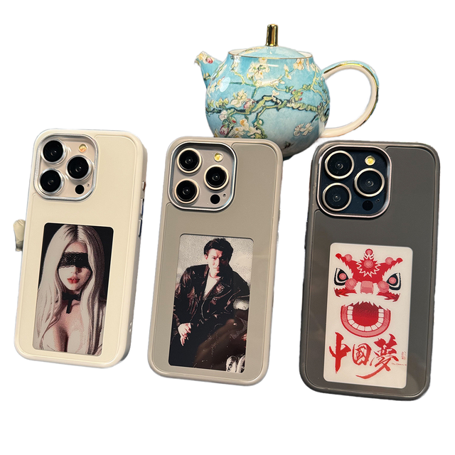 AERMY Luxury High Quality NFC LED Smart E Ink Screen PC Shockproof Phone Case for 16 Pro Max 13 14 15 DIY