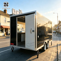 Remorque alimentaire carrée de qualité commerciale, camion de café personnalisé, remorque de restaurant mobile certifiée CE