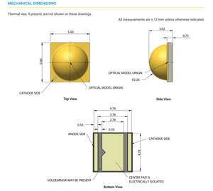 High Power SMD 5050 <strong>3V</strong> 5000mA 15W 16W 17W XML3 Cool White LED <strong>Diode</strong> 6500K CRI70 U4 U5 XMLDWT-00-0000-0000U40E1 - Product Image 3