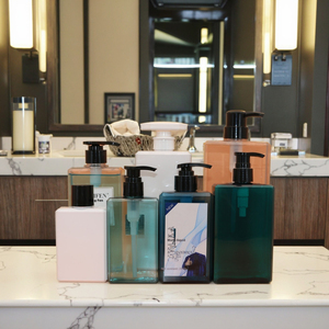 Petg Tùy Chỉnh 100 200 250 300 400 500Ml Nhựa Vuông Phẳng Chai Cho Người Đàn Ông Rửa Mặt Dầu Gội Gel Tắm Bao Bì Mỹ Phẩm - Product Image 6