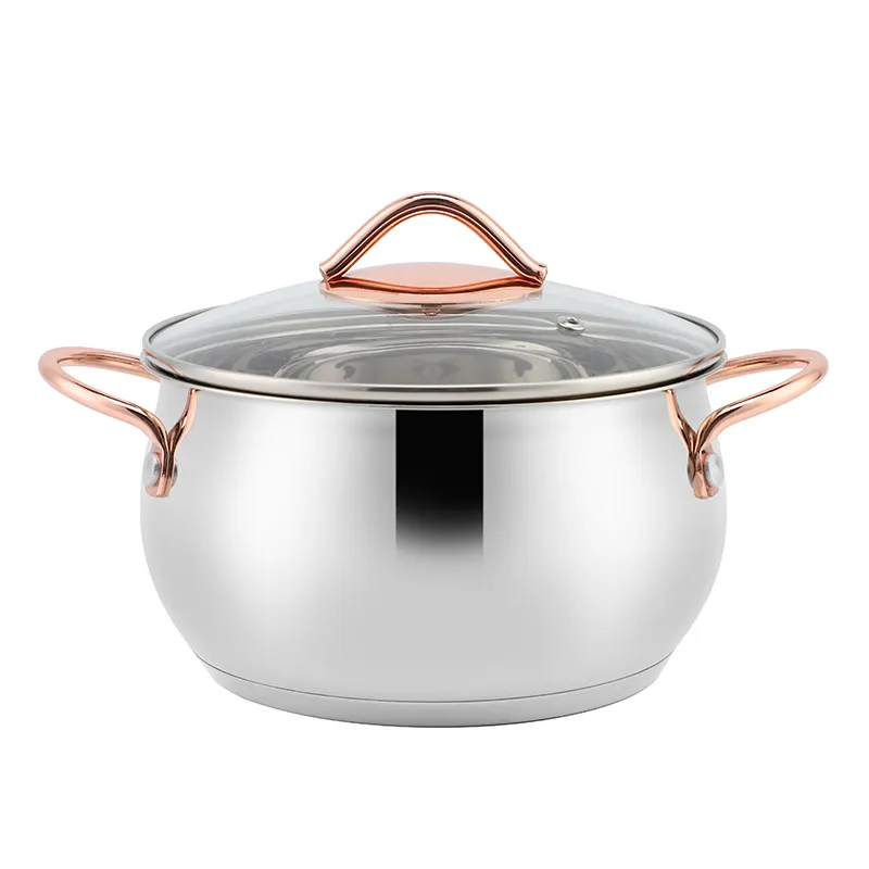 6L 3.5L Kitchen Soup Stock Pot Casserole Cookware Set 20cm 24cm Stainless Steel Cooking Pot With Lid