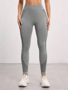 Seamless High Waist Solid Custom Yoga <b>Leggings</b> for <b>Women</b>-Breathable Four-Way Stretch <b>Waterproof</b> Gym Fitness Tights - Product Image 3