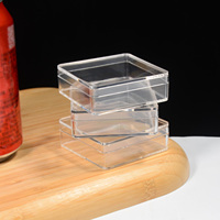 Boîte de rangement carrée en plastique PS de qualité alimentaire, boîte en plastique pour bijoux, boîte en plastique pour l'emballage d'artisanat, de nail art et de bonbons