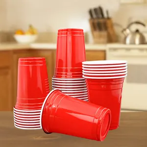 Kailiou dùng một lần PP cup 16 oz Red Party Beer Pong trò chơi lạnh uống cứng PP ly nhựa