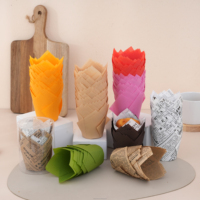 Faible MOQ Dropshipping – Moules à cupcakes tulipes en papier sulfurisé biodégradable antiadhésif, moules à muffins, outils de pâtisserie pour fêtes