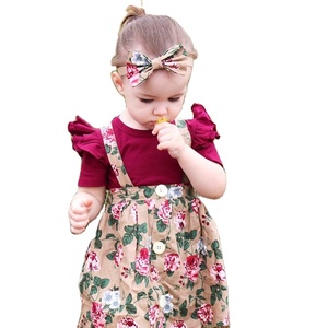 Jupe florale pour nouveau-né, vêtements de boutique pour bébé fille, vêtements d'été pour bébé fille, ensembles de vêtements pour filles - Product Image 1