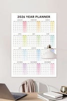 Calendrier mural personnalisé A3 A2 avec logo 2026-2027, planificateur mensuel en gros, calendriers en papier à suspendre pour le bureau, l'école et la papeterie