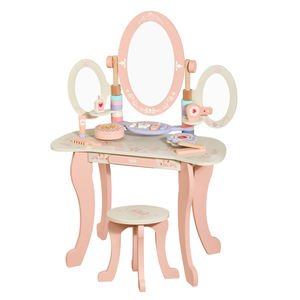 Table <span class=keywords><strong>de</strong></span> <span class=keywords><strong>maquillage</strong></span> rose en bois pour enfants, <span class=keywords><strong>jeu</strong></span> <span class=keywords><strong>de</strong></span> simulation <span class=keywords><strong>de</strong></span> rôle, <span class=keywords><strong>jeu</strong></span> éducatif, faire semblant <span class=keywords><strong>de</strong></span> se maquiller, cadeau pour les petites filles - Product Image 1