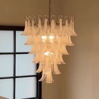 Lustre moderne en verre pour salle à manger, lampe suspendue chromée pour salon, décoration intérieure, lustre pour hall d'entrée
