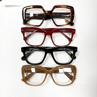 Monture de lunettes vintage épaisse œil de chat, monture pleine en plaque, en acétate premium, protection oculaire anti-lumière bleue, unisexe, toutes tailles