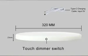 Nuovo design in plastica tondo ricaricabile in bianco led che trasportano vassoi di rotolamento per il ristorante hotel bar club