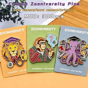 Broches et badges en métal de protection de la faune, aimants de réfrigérateur personnalisés en émail sur le thème de la forêt et des animaux marins, souvenirs pour associations et musées - Product Image 1