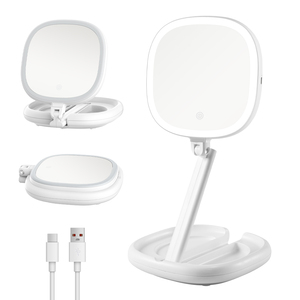 Stand Up Travel Foldable Double Sided Makeup <strong>Mirror</strong> Portable 1X <strong>Mirror</strong> With 7X Lighted Magnification <strong>Mirror</strong>