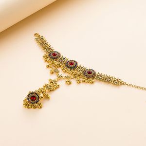Bracelet ethnique pour femme rétro bout des doigts Vintage exagéré pompon brassard bohême harnais de main pièce unique pour femme - Product Image 3